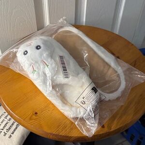 Cute White Plush Bunny Slippers 6-7 US 36-37 CN